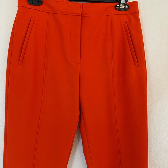 NWT Tory Burch Vanner Pant Slim Tailored Orange Pants - Picture 2 of 9